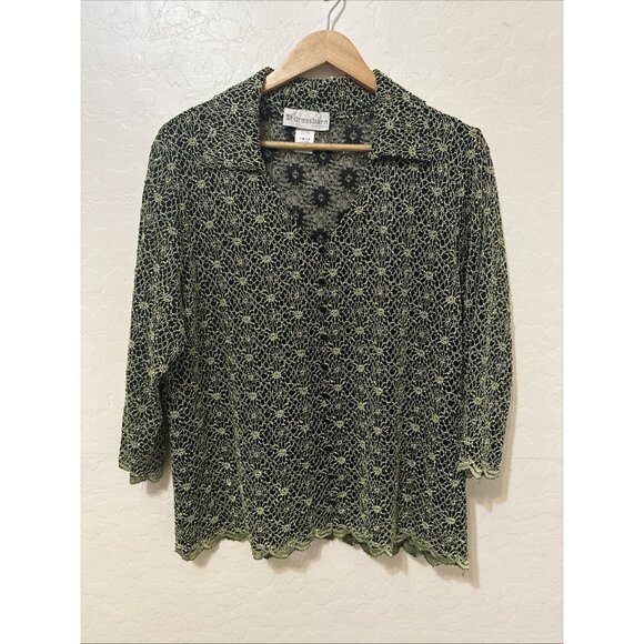 Vintage Y2K Whimsigoth Dressbarn WomanS Crochet Top Size PXL 90s 70s Dainty - Picture 1 of 9